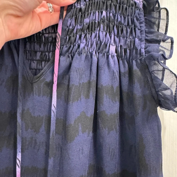 Misa Los Angeles Darcy Top Purple Ombré Ruffle Sleeveless Blouse - Picture 8 of 8